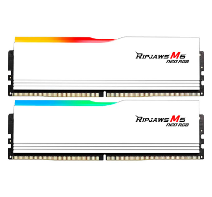 G.Skill Модуль пам'яті для комп'ютера DDR5 32GB (2x16GB) 6000 MHz Ripjaws M5 Neo RGB Matte White G.Skill (F5-6000J3636F16GX2-RM5NRW)
