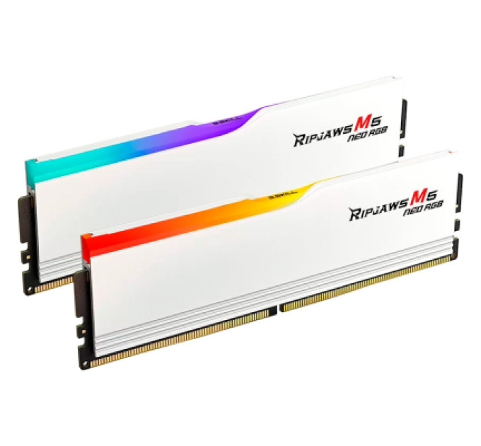 G.Skill Модуль пам'яті для комп'ютера DDR5 32GB (2x16GB) 6000 MHz Ripjaws M5 Neo RGB Matte White G.Skill (F5-6000J3636F16GX2-RM5NRW)