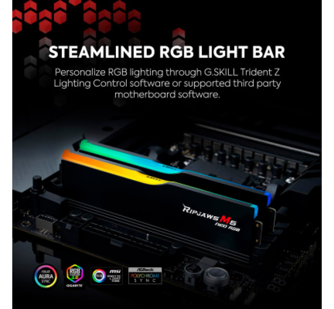 G.Skill Модуль пам'яті для комп'ютера DDR5 32GB (2x16GB) 6000 MHz Ripjaws M5 Neo RGB Matte White G.Skill (F5-6000J3636F16GX2-RM5NRW)
