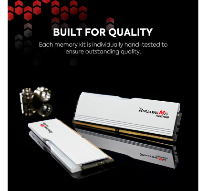 G.Skill Модуль пам'яті для комп'ютера DDR5 32GB (2x16GB) 6000 MHz Ripjaws M5 Neo RGB Matte White G.Skill (F5-6000J3636F16GX2-RM5NRW)