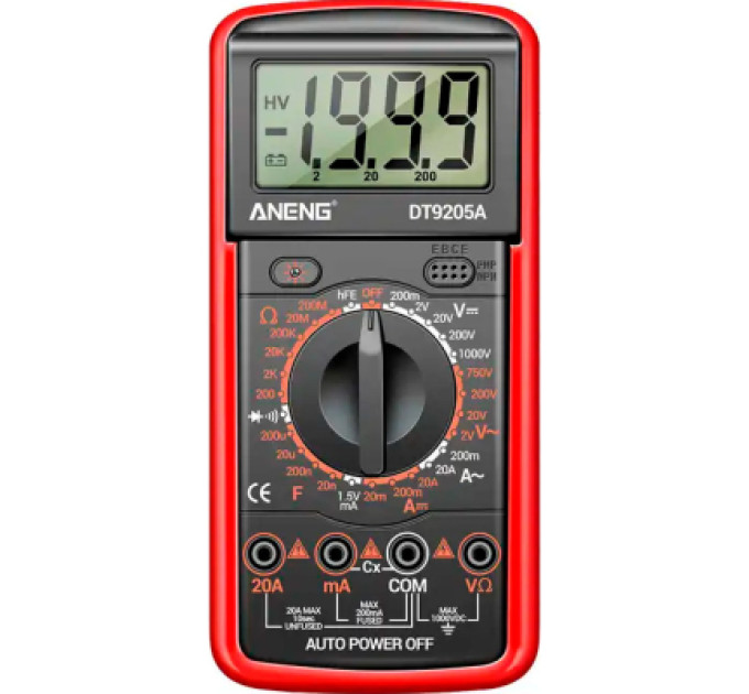 ANENG Цифровий мультиметр ANENG DT9205A-12, V, A, R, C, функція hFE (DT9205A-12)