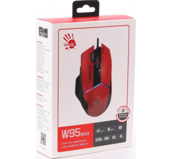 A4Tech Мишка A4Tech Bloody W95 Ultra USB Red/Black (4711421002301)
