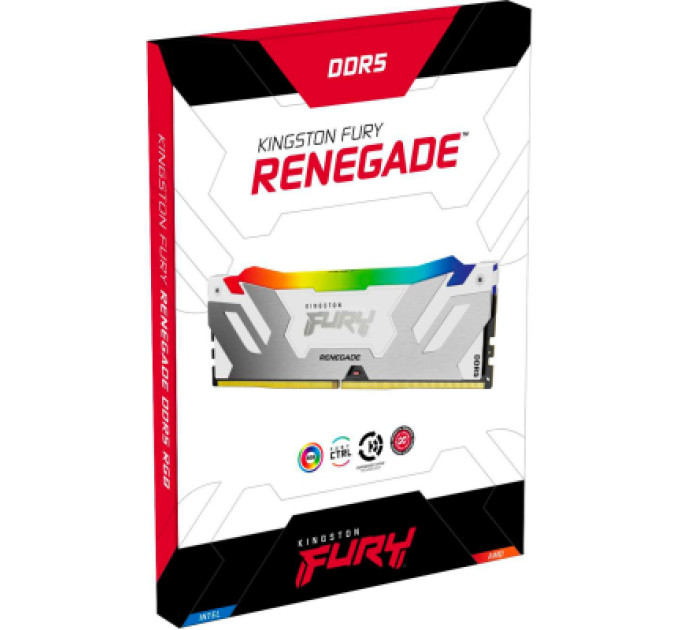 Kingston Fury (ex.HyperX) Модуль пам'яті для комп'ютера DDR5 32GB (2x16GB) 8000 MHz Renegade RGB White XMP Kingston Fury (ex.HyperX) (KF580C38RWAK2-32)