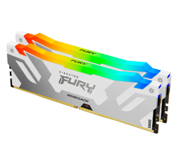 Kingston Fury (ex.HyperX) Модуль пам'яті для комп'ютера DDR5 32GB (2x16GB) 8000 MHz Renegade RGB White XMP Kingston Fury (ex.HyperX) (KF580C38RWAK2-32)
