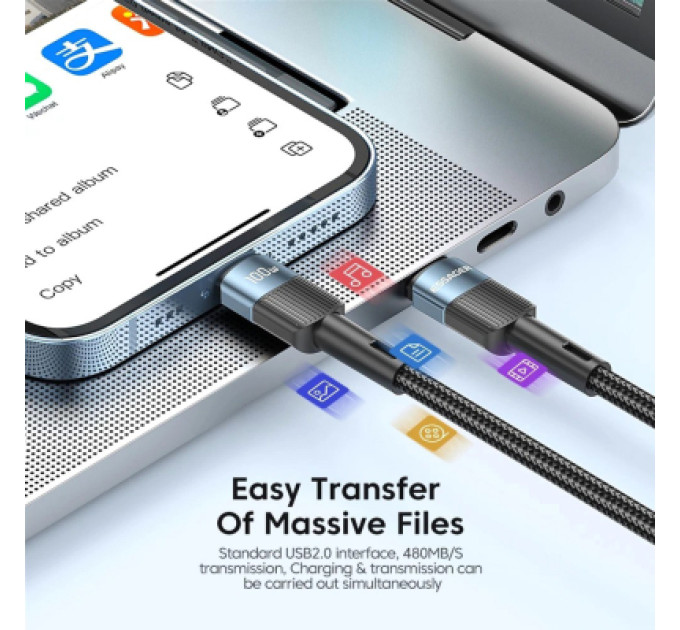 Essager Дата кабель USB-C to USB-C 1.0m 100W blue Essager (EXCTT1-XC03)