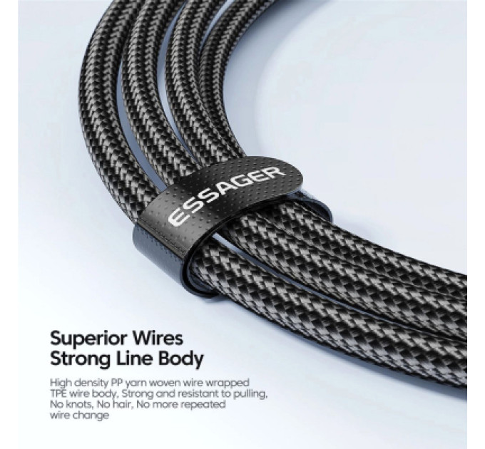 Essager Дата кабель USB-C to USB-C 1.0m 100W blue Essager (EXCTT1-XC03)