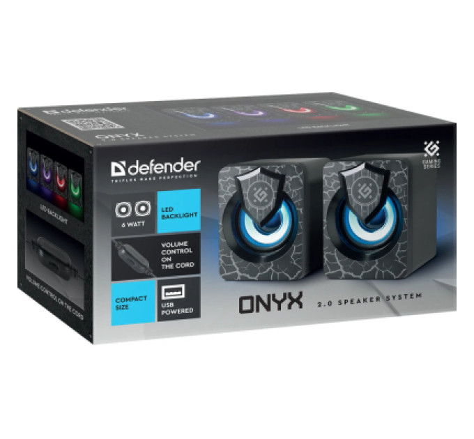 Defender Акустична система Defender Onyx Led USB Black (65038)