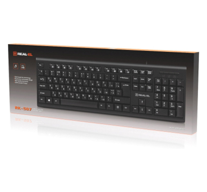 REAL-EL Клавіатура REAL-EL RK-507 USB Black (EL123100050)