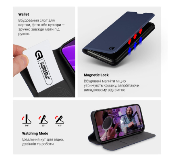 Armorstandart Чохол до мобільного телефона Armorstandart OneFold Case Motorola G57 Power 5G Dark Blue (ARM89767)