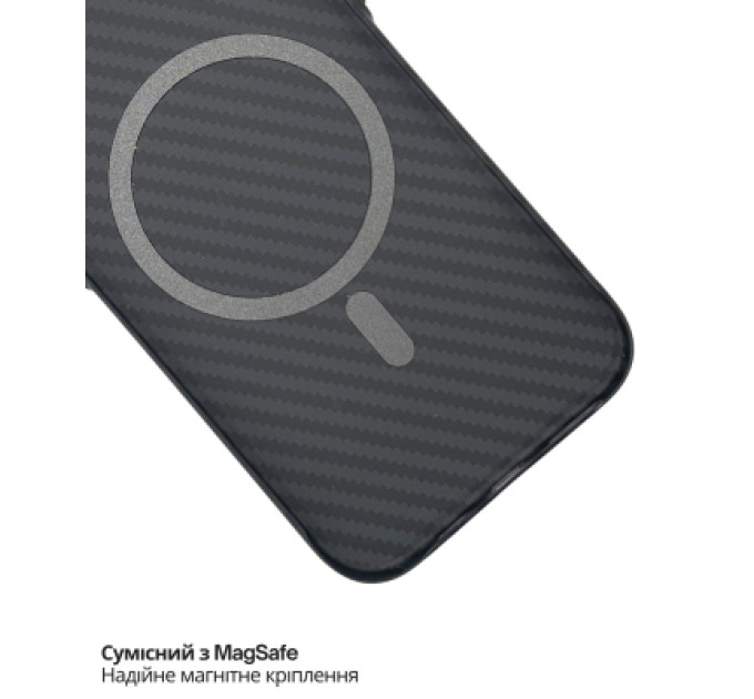 BeCover Чохол до мобільного телефона BeCover FIBRA Carbonite MagSafe Apple iPhone 17 Air Black (715407)
