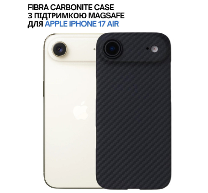 BeCover Чохол до мобільного телефона BeCover FIBRA Carbonite MagSafe Apple iPhone 17 Air Black (715407)