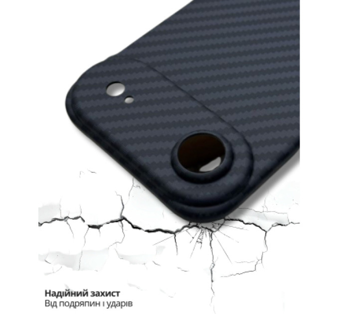 BeCover Чохол до мобільного телефона BeCover FIBRA Carbonite MagSafe Apple iPhone 17 Air Black (715407)