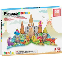 Настільна гра Picasso магнітний Tiles Dinosaur Set з 8 фігурками динозаврів 38 деталей (817338028848)