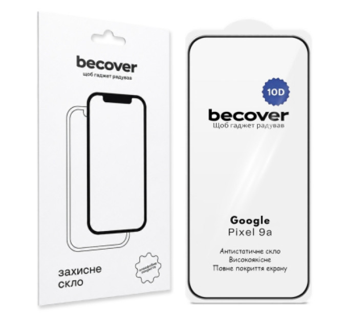 BeCover Скло захисне BeCover 10D Google Pixel 9a Black (715715)