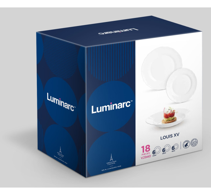 Luminarc Сервіз LUMINARC LOUIS XV WHITE, 18 предметів