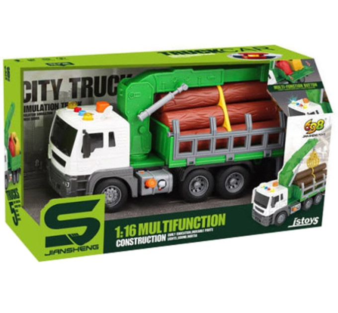 CARS S Іграшка CARS S Лісовоз 1:16 (рухомі частини, інерція, звук, світло, вихлоп)
