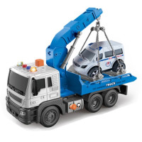 Іграшка CARS S Евакуатор з краном та поліцейською машиною 1:16 (рухомі частини, інерція, звук, світло, вихлоп)