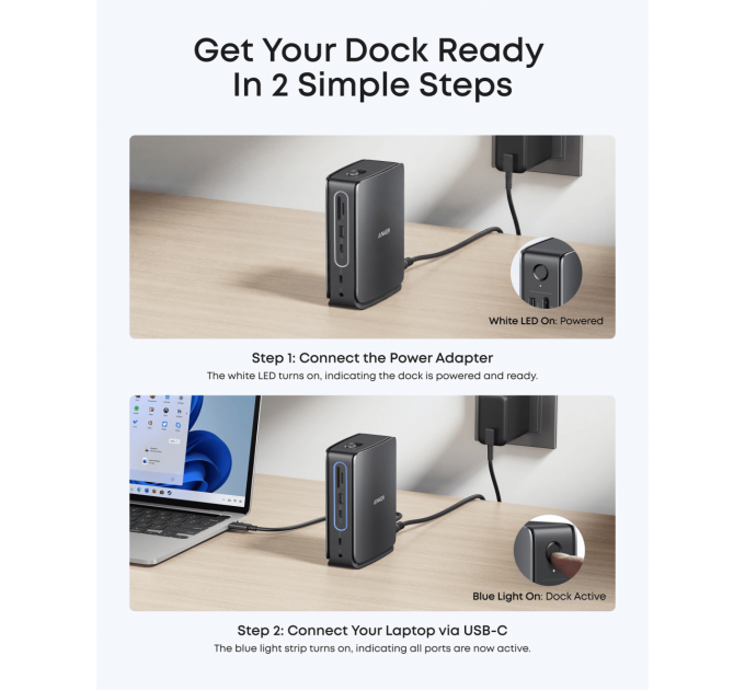 Anker Док-станція Anker Nano Docking Station 13-in-1 Black