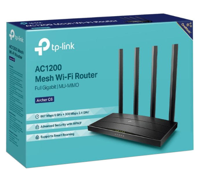 TP-Link Бездротовий маршрутизатор TP-Link Archer C6 AC1200 Wireless Dual Band Gigabit Router