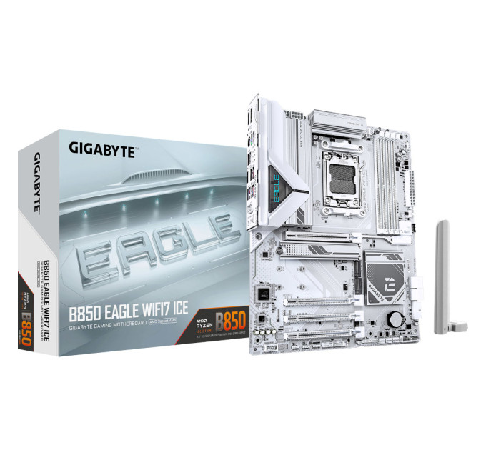 GIGABYTE Материнська плата  Gigabyte B850 EAGLE WIFI7 ICE (sAM5, AMD B850, PCI-Ex16)