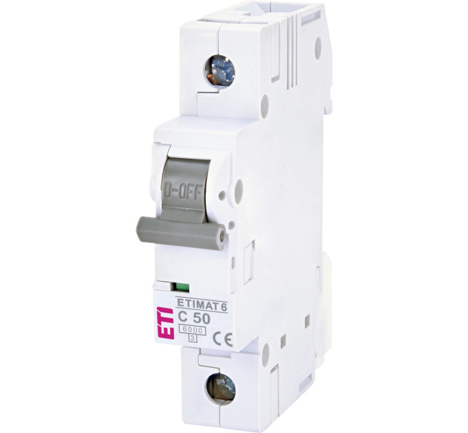 ETI Автоматичний вимикач ETI ETIMAT 6 1p C 50А (6 kA) (2141521)