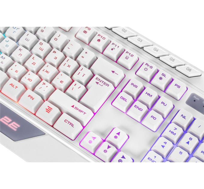 2E Клавіатура 2E Gaming KG315 RGB USB White Ukr (2E-KG315UWT)