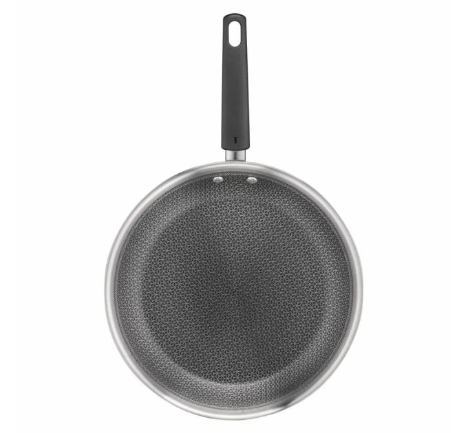 Tefal Kitchenware Сковорода Tefal Emotion+ Power, 24см, з кришкою, нержавіюча сталь, серцевина-алюміній, хромована сталь, бакеліт, скло
