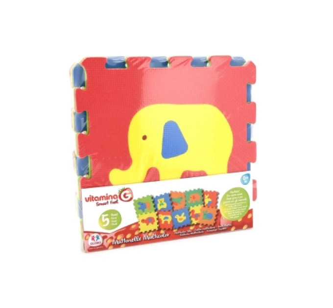Vitamina G Дитячий килимок Vitamina G 5 пазлів із фігурками тварин 32 x 32 см, (05049)