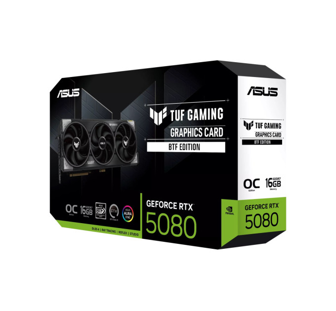 ASUS Відеокарта GF RTX 5080 16GB GDDR7 TUF Gaming BTF OC Asus (TUF-RTX5080-O16G-BTF-GAMING)