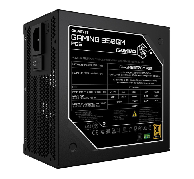 GIGABYTE Блок живлення Gigabyte Gaming 850GM PG5 850W (GP-GME850GM PG5)
