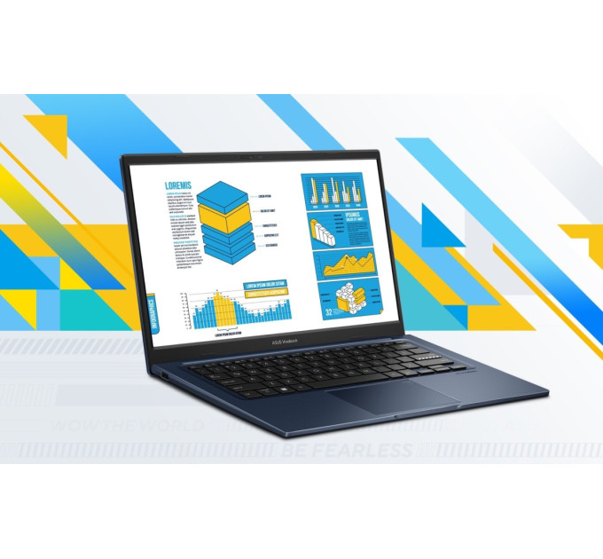ASUS Ноутбук ASUS Vivobook 14 X1404VA-EB1527 14" FHD IPS, Intel 3 100U, 16GB, F512GB, UMA, NoOS, Блакитний