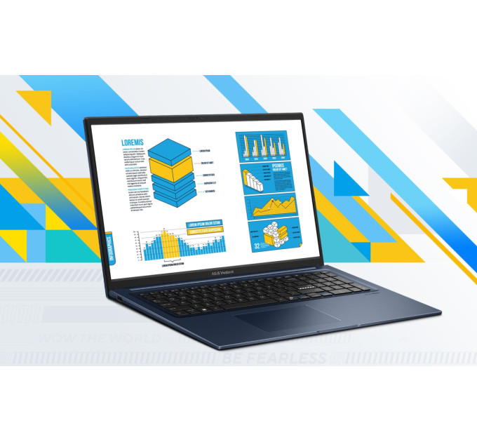 ASUS Ноутбук ASUS Vivobook 17 X1704MA-AU010 17.3" FHD IPS, Intel 5 320, 16GB, F512GB, UMA, NoOS, Блакитний