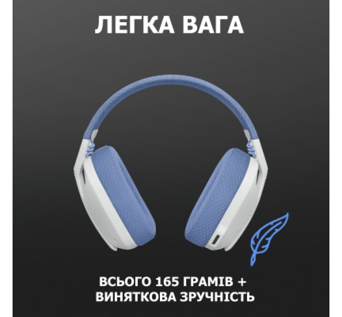 Logitech Навушники Logitech G435 Lightspeed Wireless Gaming Headset White (981-001074)