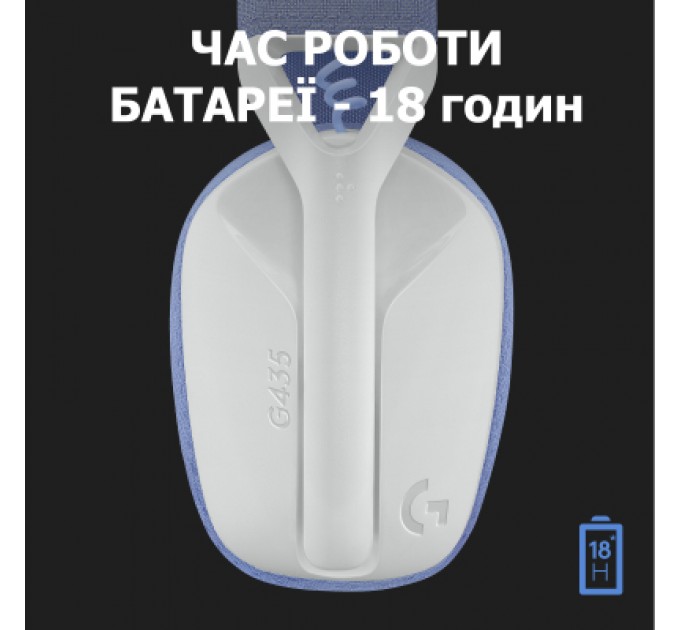 Logitech Навушники Logitech G435 Lightspeed Wireless Gaming Headset White (981-001074)