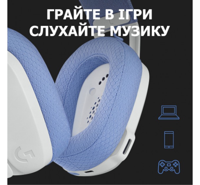 Logitech Навушники Logitech G435 Lightspeed Wireless Gaming Headset White (981-001074)