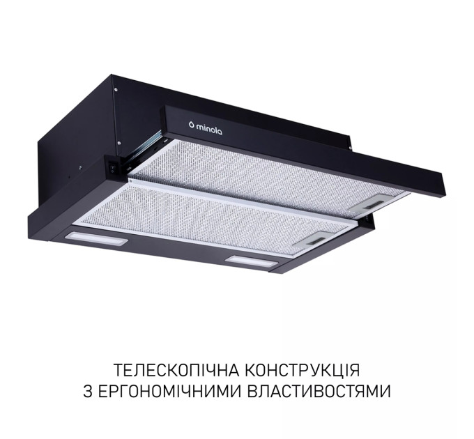 Витяжка  MINOLA HTL 6615 BL 1000 LED Телескопічна, вбудована