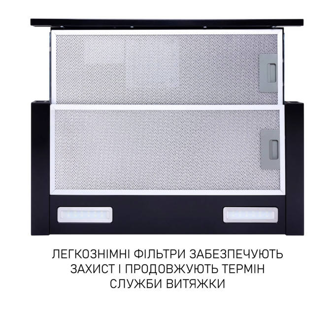 Витяжка  MINOLA HTL 6615 BL 1000 LED Телескопічна, вбудована