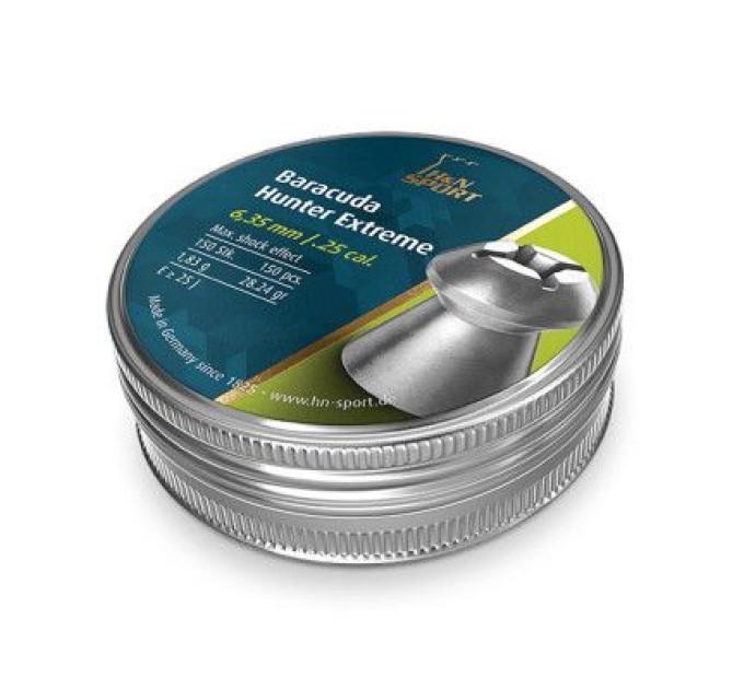 H&N Пульки H&N Baracuda Hunter Extreme 6,35 мм , 1,84 г, 150 шт/уп (92166350001)
