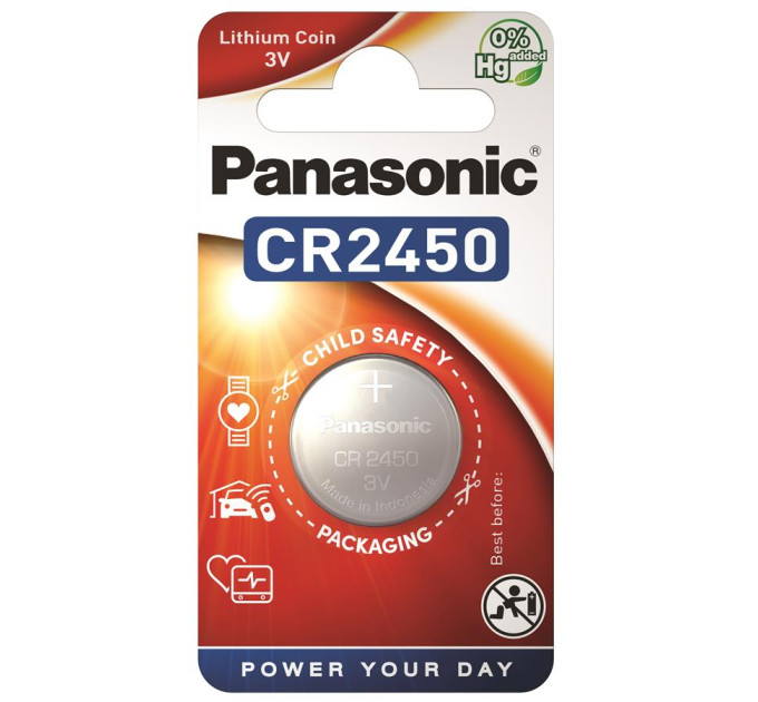 Panasonic Батарейка Panasonic CR 2450 * 1 LITHIUM (CR-2450EL/1B)