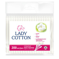Ватні палички Lady Cotton в поліетиленовому пакеті 200 шт. (4820048487368)