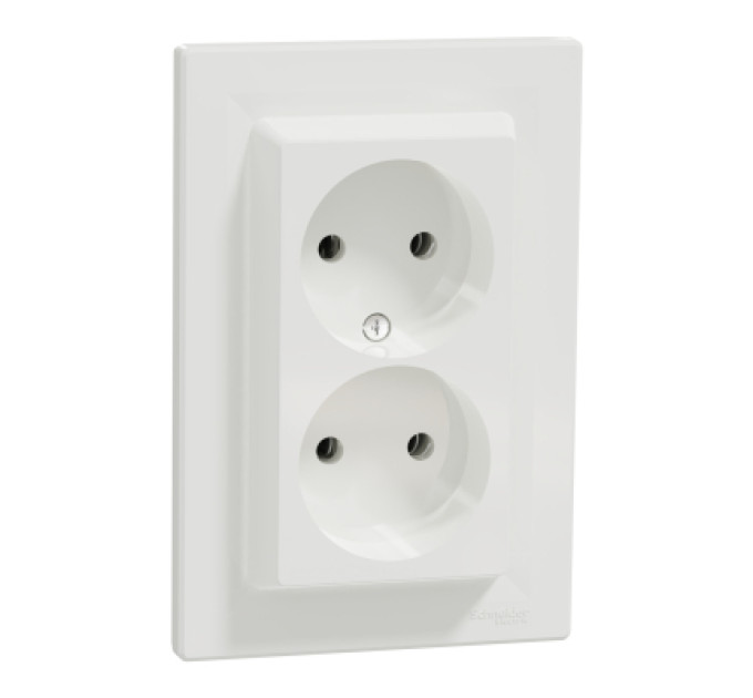 Schneider Electric Розетка Schneider Electric ASFORA без заземлення подвійна біла (EPH9700121)