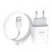 HOCO Зарядное устройство Hoco C72A Glorious (1USB, 2.1А) White (6931474712998) + кабель Lightning