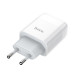 HOCO Зарядное устройство Hoco C72A Glorious (1USB, 2.1А) White (6931474712998) + кабель Lightning