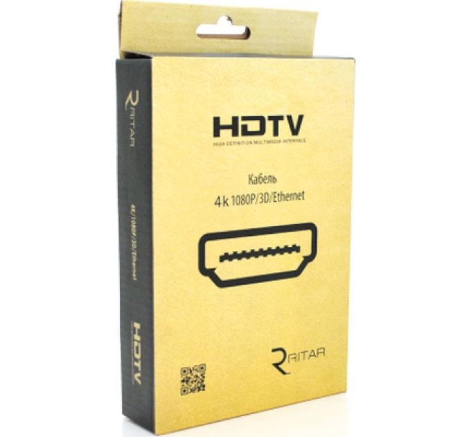 Ritar Кабель мультимедійний HDMI M to HDMI M 3.0m V2.0 4K black Ritar (HDMI(M)/(M)V2.0-3m-347B)