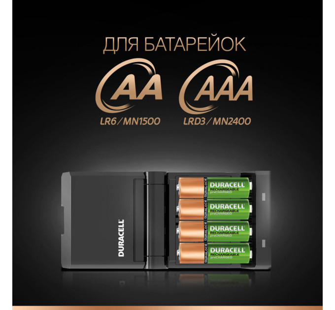 Duracell Зарядний пристрій Duracell CEF14 + AA/HR06 NI-MH 1300 mAh BL 2шт + AAA/HR03 NI-MH 750 mAh BL 2шт