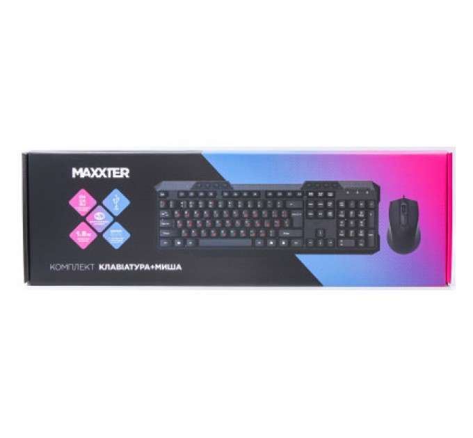 Maxxter Комплект Maxxter KMS-CM-02-UA USB Black (KMS-CM-02-UA)