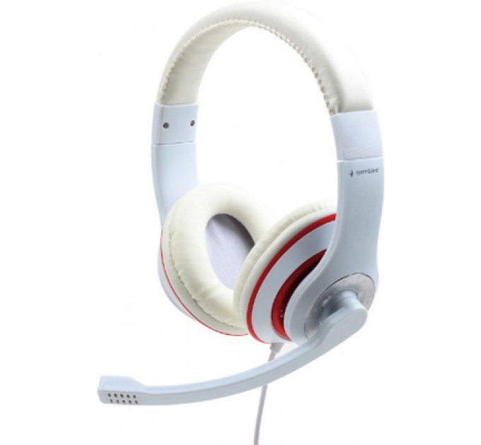 Gembird Навушники Gembird MHS-03 White/Red (MHS-03-WTRD)