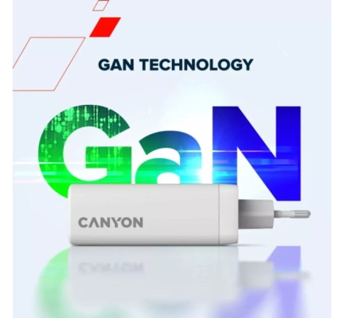 Canyon Зарядний пристрій Canyon CU140ACC GaN 150W 3xPD 1xQC EU White (CNS-CUW140ACC)