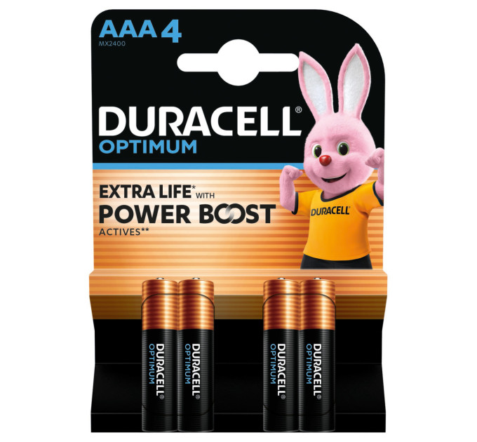 Duracell Лужні батарейки Duracell Optimum AAA, 4 шт.