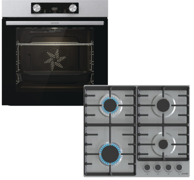 Gorenje Електрична духова шафа Gorenje BUILT IN SET BO6737E02XK + газова варильна поверхня G642ABX